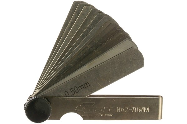 Набор щупов №2 (0.02-0.5 мм) GRIFF (D-127010) длина 70мм, 17 пластин 