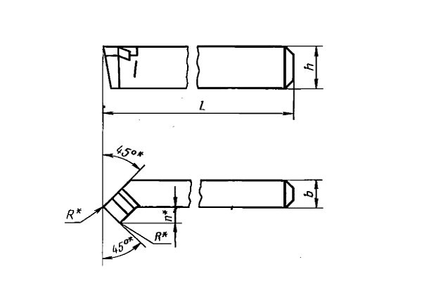 Резец проходной отогнутый 25х16х140 мм (Т5К10/Т15К6/ВК8)