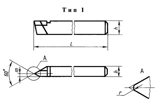 Резец резьбовой наружный 16х16х170 мм (Т5К10/Т15К6/ВК8)
