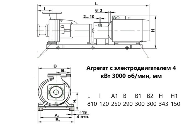 Насос консольный К 20/30 (20м3/ч, 30м, 380В, 4КВт, 3000об\мин)