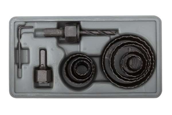 Пилы круговые набор 8 шт (19-64 мм) для дрели в кейсе КУРС (36736)
